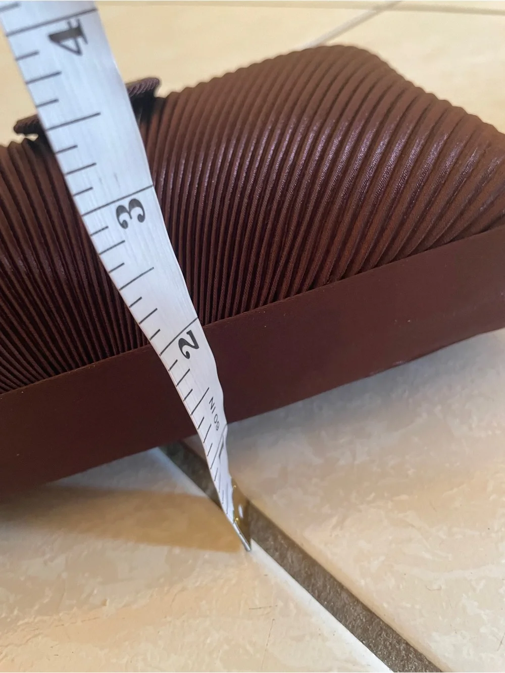 Elegant Brown Satin Pleated Clutch Bag